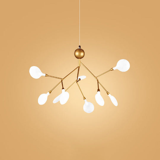 Simplicity Leaf Chandelier - Acrylic Led Drop Pendant With Branch-Like Wireframe For Living Room 9 /