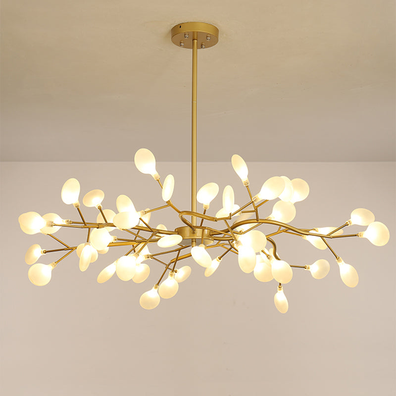 Modern Metallic Starburst Chandelier LED Pendant Light for Living Room
