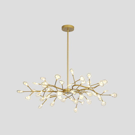Simple Metallic Starburst Led Chandelier - Elegant Living Room Lighting