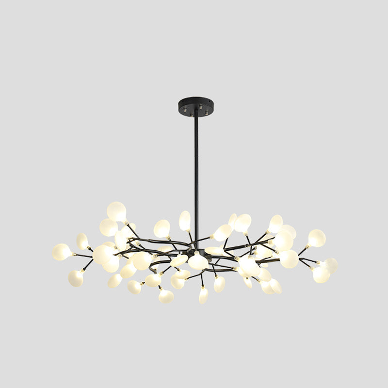 Simple Metallic Starburst Led Chandelier - Elegant Living Room Lighting 54 / Black A