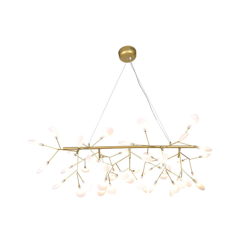 Acrylic Leaf-Shaped Led Hanging Light Fixture For Dining Room - Modern Island Lighting
