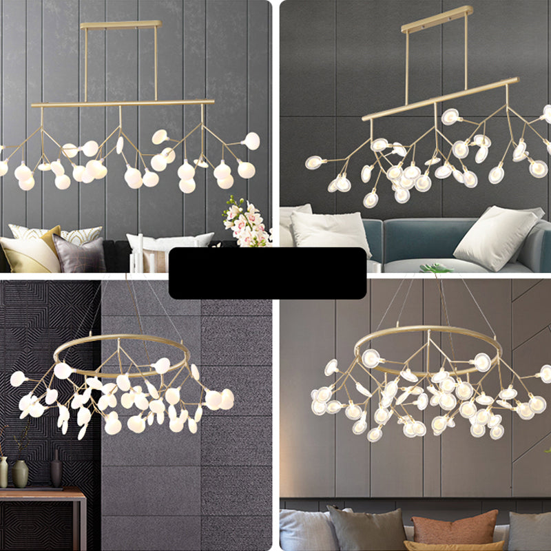 Modern Acrylic Led Pendant Light Fixture With 27 Heads For Living Room
