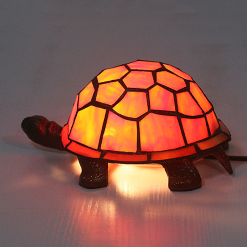 Adorable Turtle Table Lamp: Baroque Stained Glass Night Light For Kids Bedroom