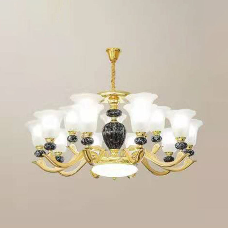Frosted Glass Hanging Chandelier Light For Living Room Decor