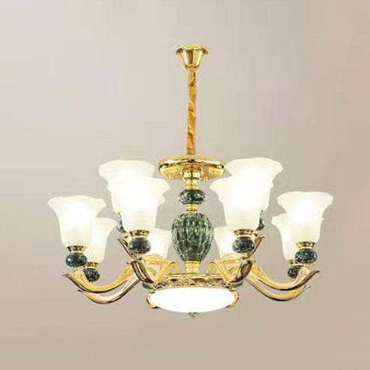 Frosted Glass Hanging Chandelier Light For Living Room Decor