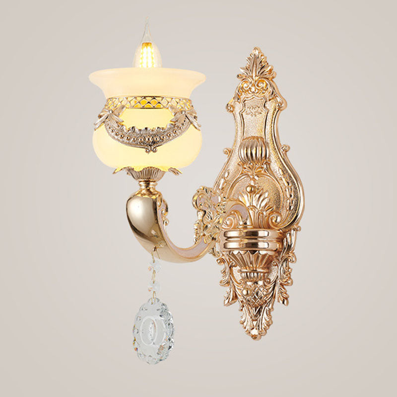 Jade Gold Candle Chandelier With Crystal Accent - Elegant Lighting For Country Living Rooms 1 /