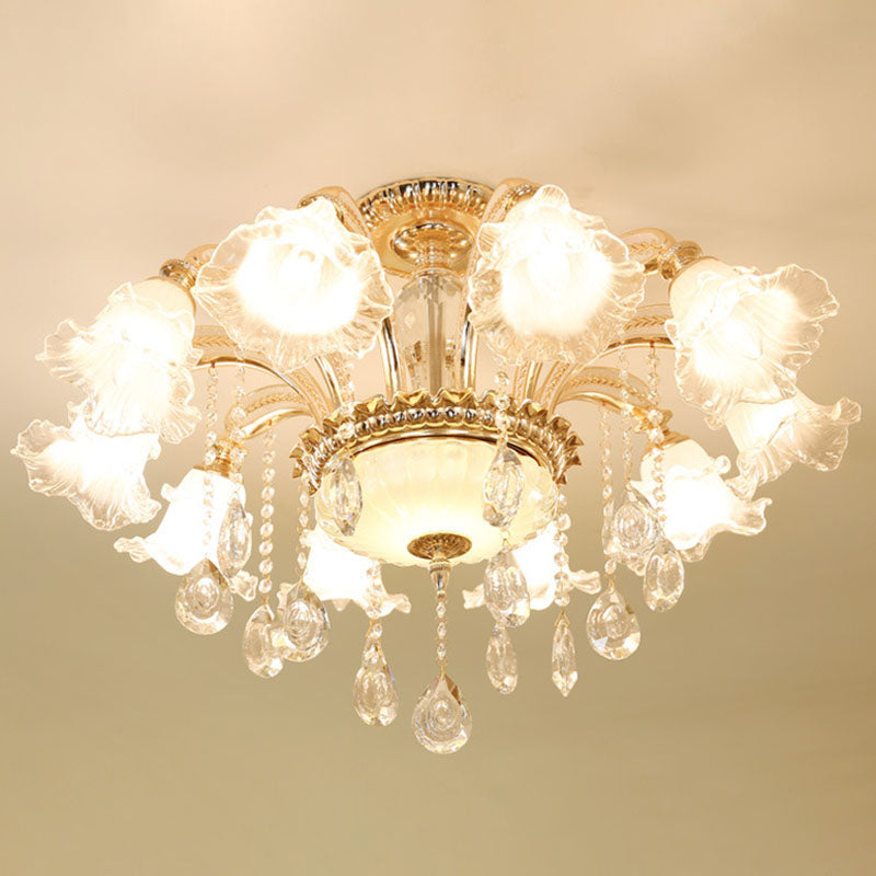 Modern Frosted Glass Pendant Lamp with Crystal Ball – Elegant Gold Corridor Chandelier