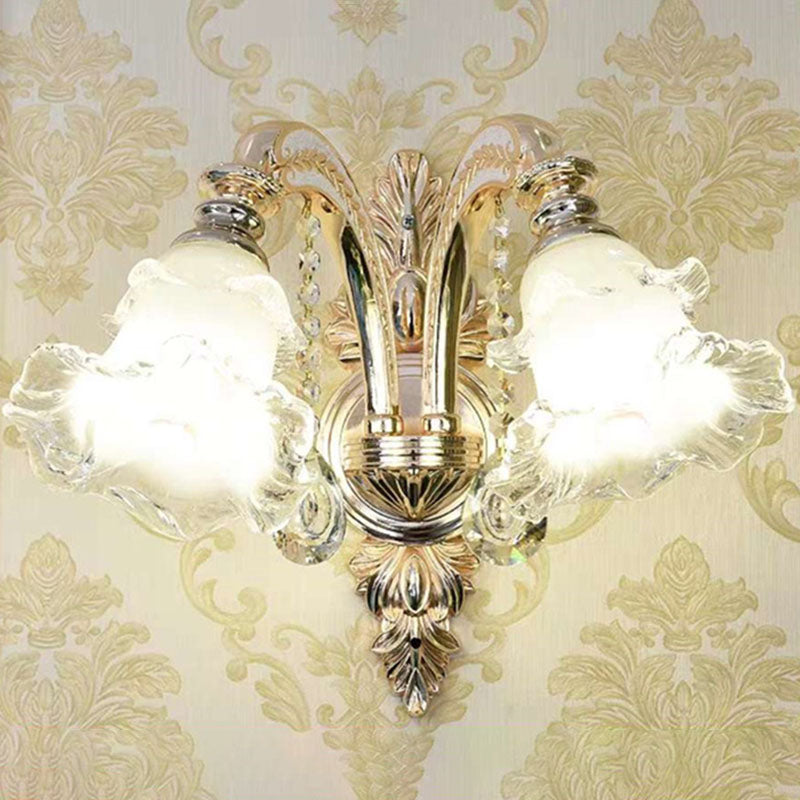 Modernist Crystal Chandelier Pendant Light - Clear Glass Gold Finish 2 /