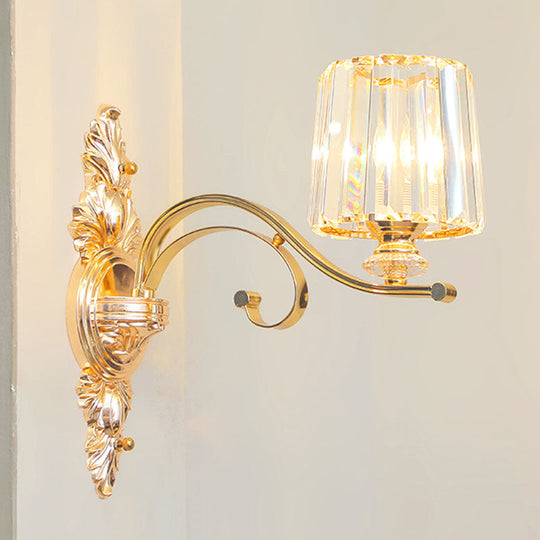 Gold Clear Crystal Cylinder Chandelier Pendant Lamp - Modern Lighting Fixture 1 /