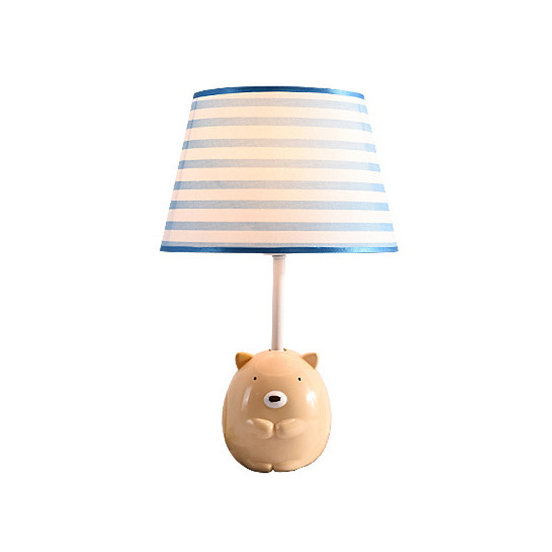 Nordic Empire Shade Table Lamp With Figurine Accent - Ideal For Bedroom Nightstands Blue-White / E