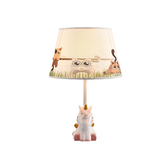 Nordic Empire Shade Table Lamp With Figurine Accent - Ideal For Bedroom Nightstands Beige / B