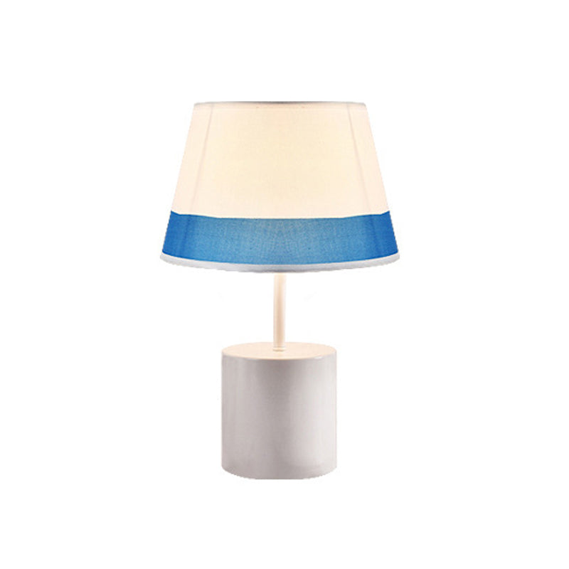 Nordic Empire Shade Table Lamp With Figurine Accent - Ideal For Bedroom Nightstands Blue-White / A