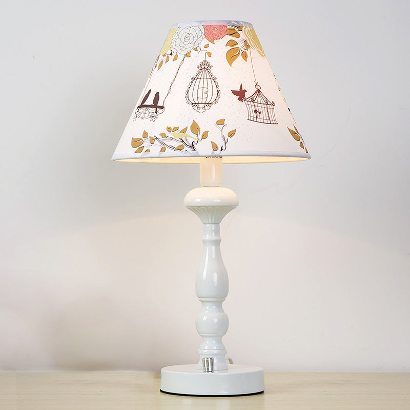 Contemporary White Reading Light With Fabric Shade - Ideal For Living Room And Study Areas