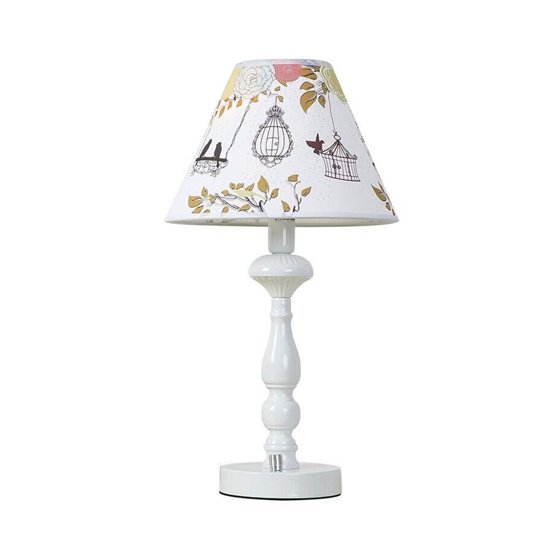 Contemporary White Reading Light With Fabric Shade - Ideal For Living Room And Study Areas