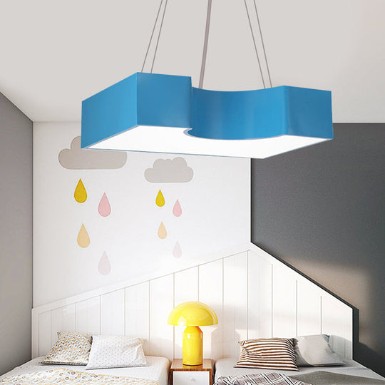 Bright-Colored Led Acrylic Pendant Light - Ideal For Classrooms! Blue / White