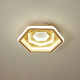 Contemporary Honeycomb Led Flush Ceiling Light In Beige