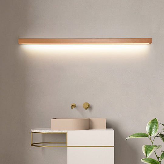 Modern Beige Wooden Led Wall Sconce For Contemporary Living Room Lighting