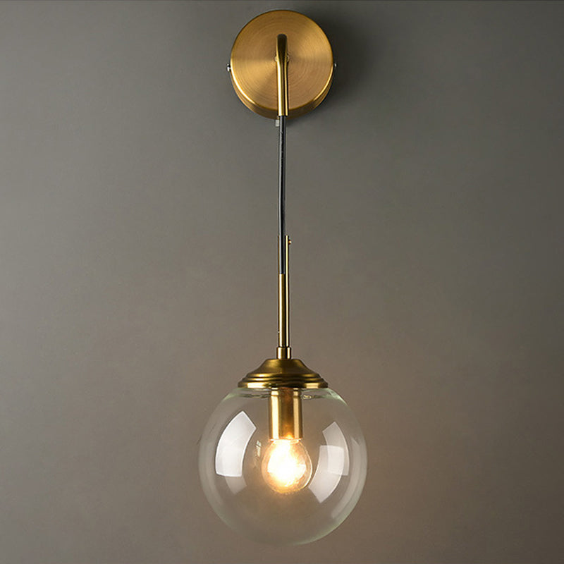 Modern 1-Head Globe Wall Light In Gold - Perfect For Bedrooms