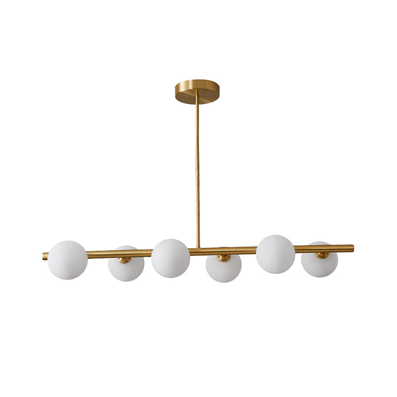 Brass Island Pendant Light Fixture - Simplicity Ball Glass Dining Room Lighting Kit