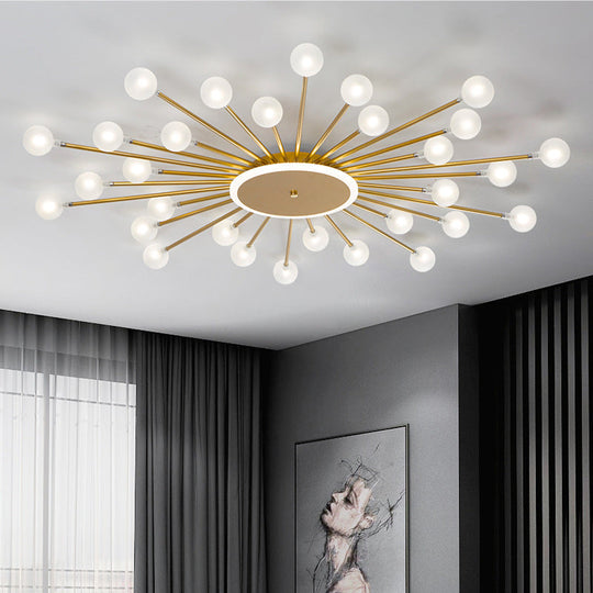 Modern Metal Led Close-To-Ceiling Light For Bedrooms 30 / Gold B