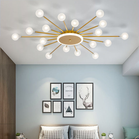 Modern Metal Led Close-To-Ceiling Light For Bedrooms 18 / Gold B