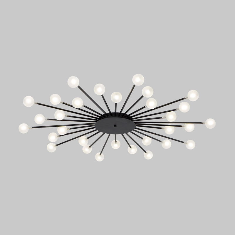 Modern Metal Led Close-To-Ceiling Light For Bedrooms 30 / Black A