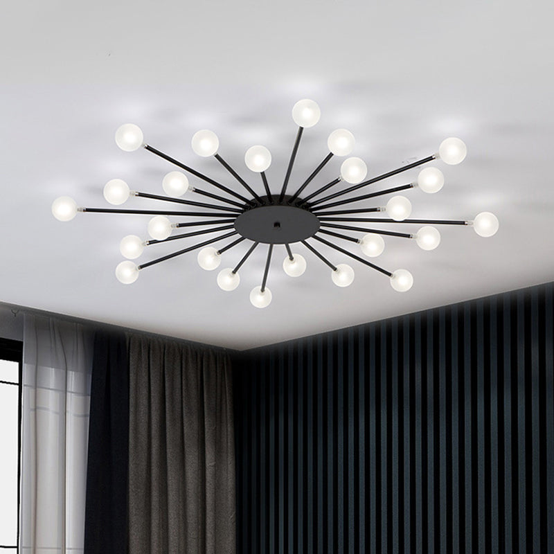 Modern Metal Led Close-To-Ceiling Light For Bedrooms 24 / Black A
