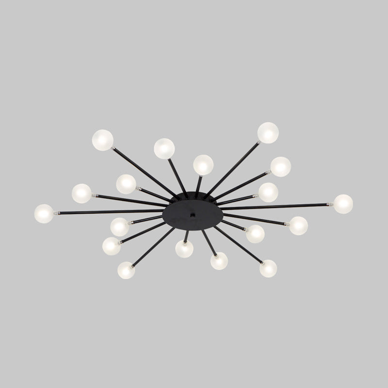 Modern Metal Led Close-To-Ceiling Light For Bedrooms 18 / Black A