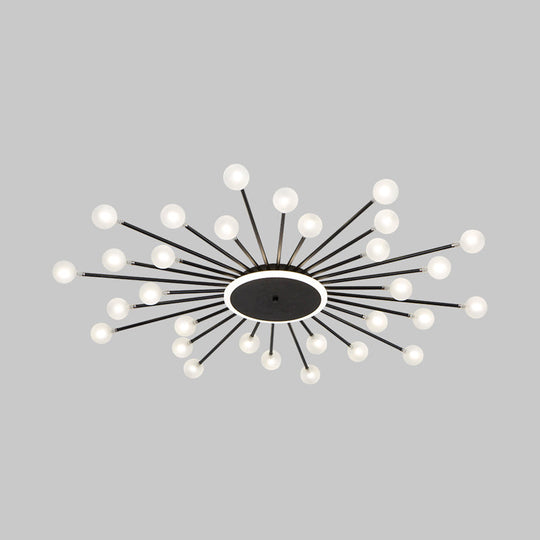 Modern Metal Led Close-To-Ceiling Light For Bedrooms 30 / Black B