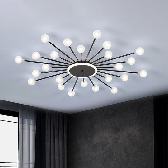 Modern Metal Led Close-To-Ceiling Light For Bedrooms 24 / Black B