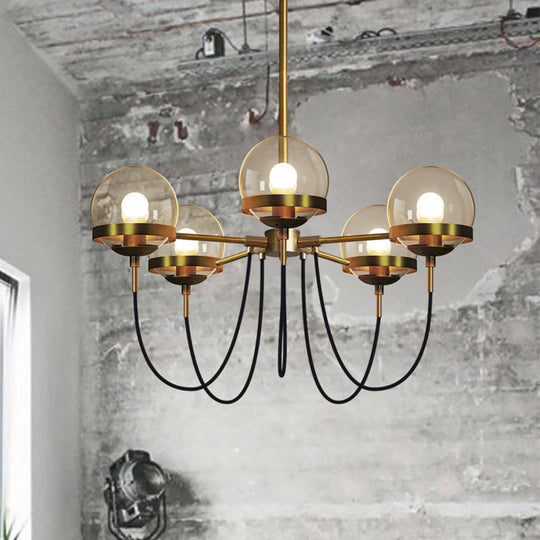 Modern Bubble Drop Glass Pendant Chandelier With Curved Arm - Perfect For Living Room