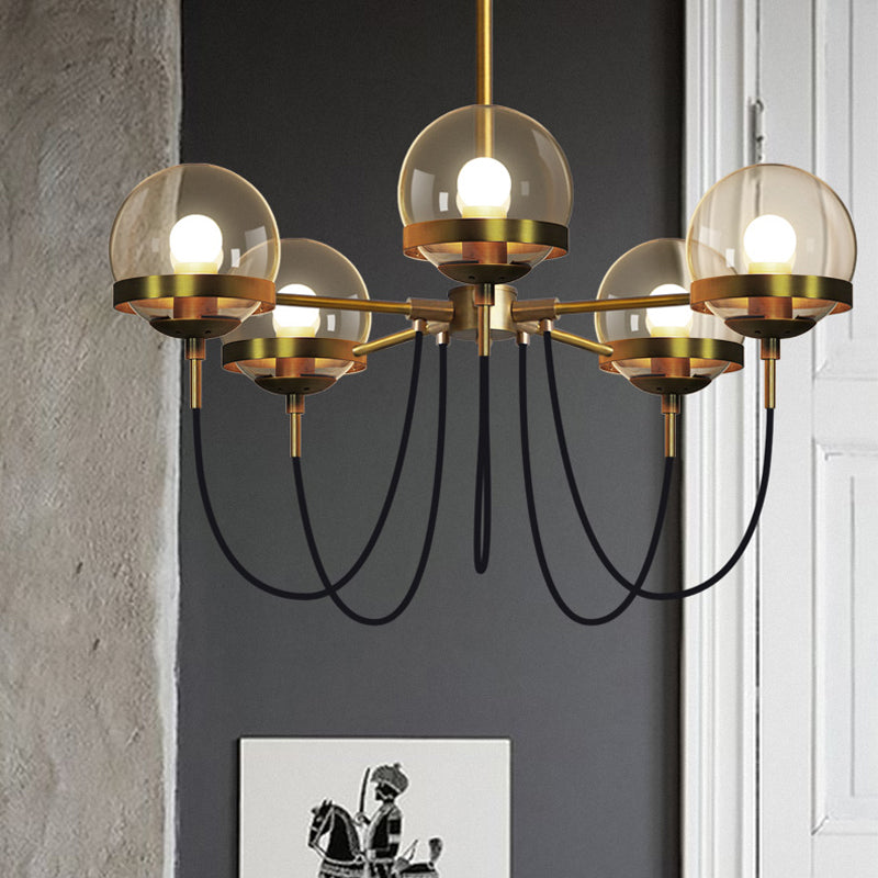 Modern Bubble Drop Glass Pendant Chandelier With Curved Arm - Perfect For Living Room