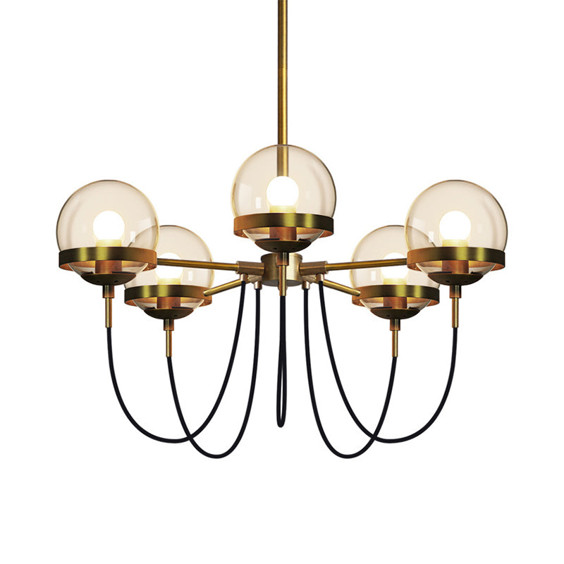 Modern Bubble Drop Glass Pendant Chandelier With Curved Arm - Perfect For Living Room