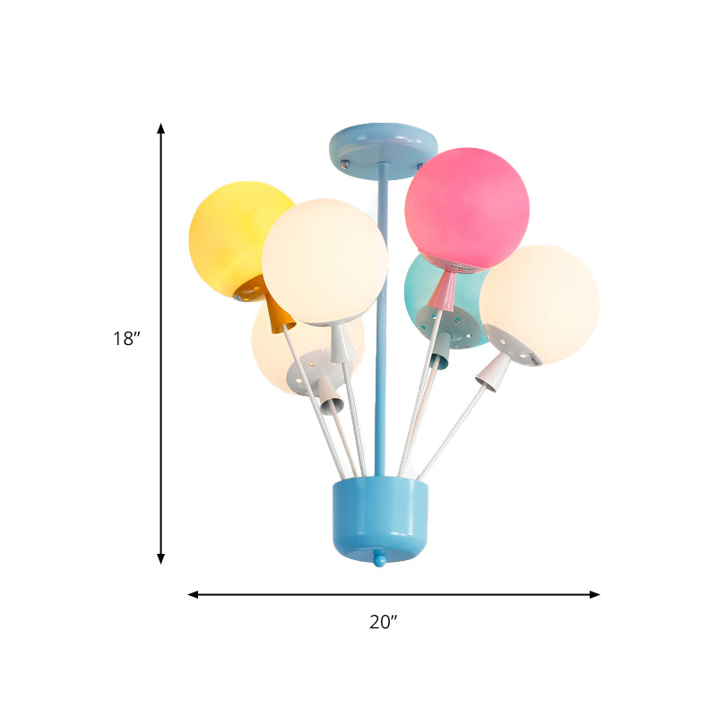 Macaron Baby Bedroom Pendant Light: Stylish Metal Balloon Suspension Fixture