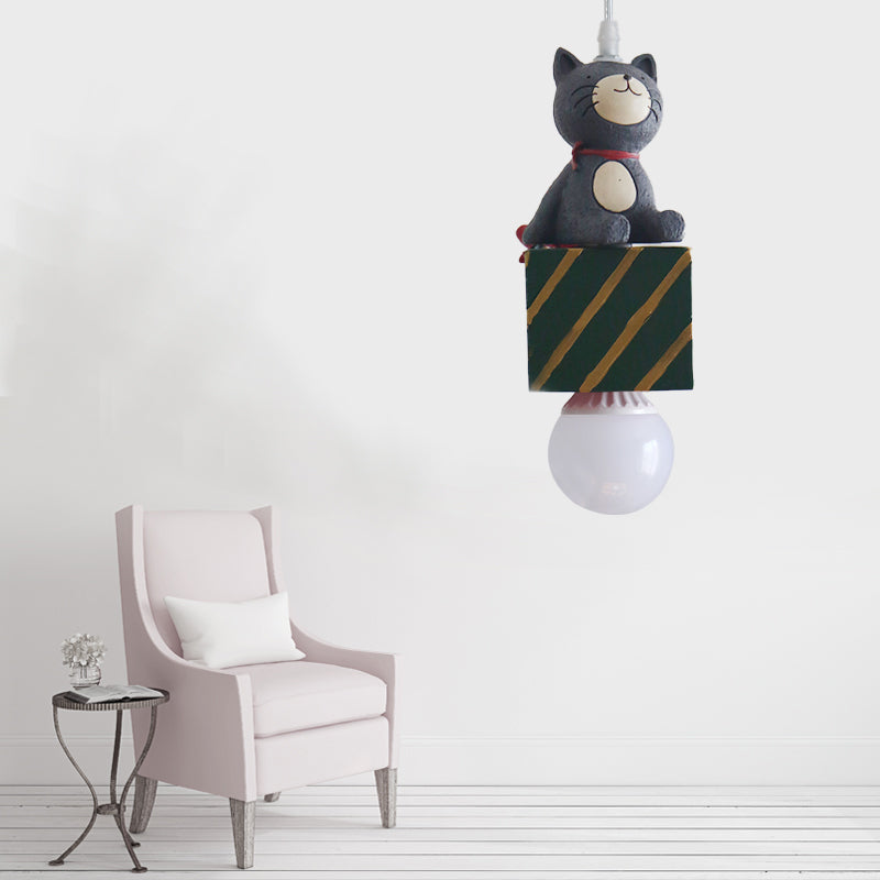 Contemporary Resin Animal Suspension Pendant Light For Dining Room Corridor And Kids Green