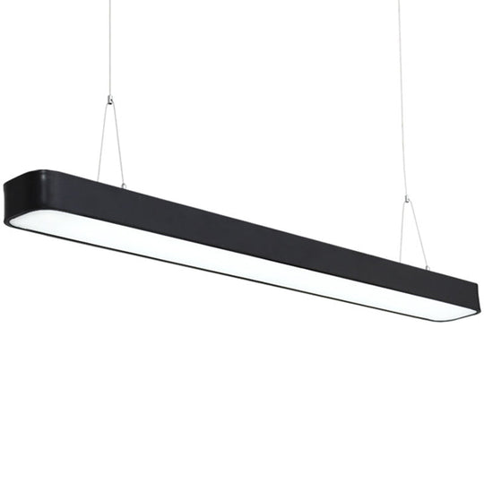 Modern Aluminum Elliptical Suspension Pendant with Integrated LED Ceiling Light - Ideal for Office