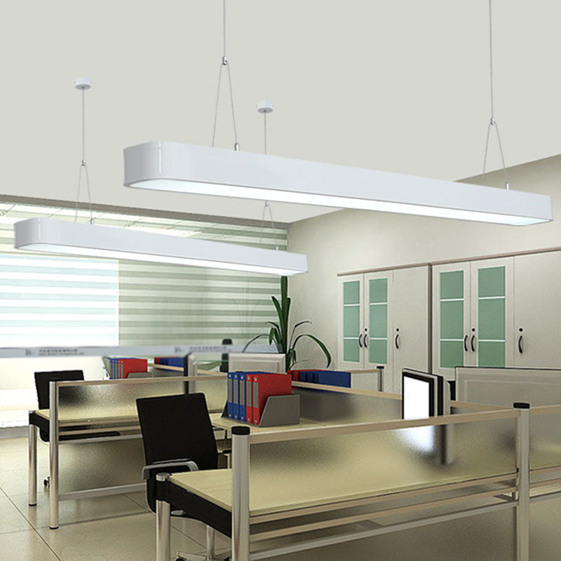 Modern Aluminum Pendant Light With Integrated Led Suspension For Office White