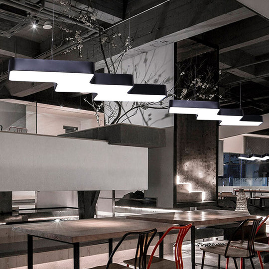 Modern Zigzag Ceiling Light: Creative Acrylic Led Pendant For Office Down Lighting
