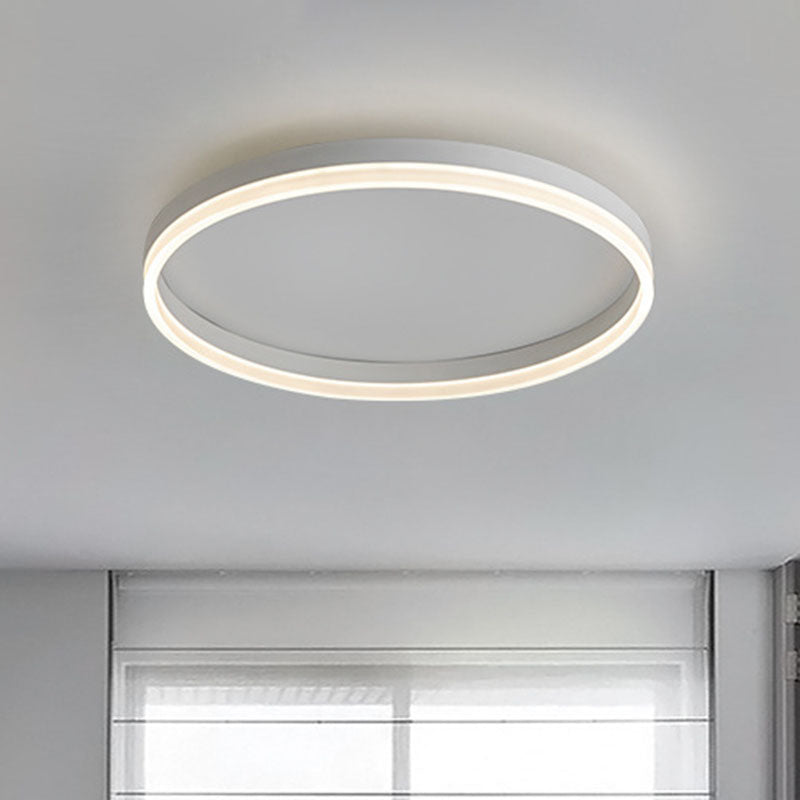 Minimalist Led Circular Flush Mount For Bedrooms With Acrylic Cover White / Warm Small