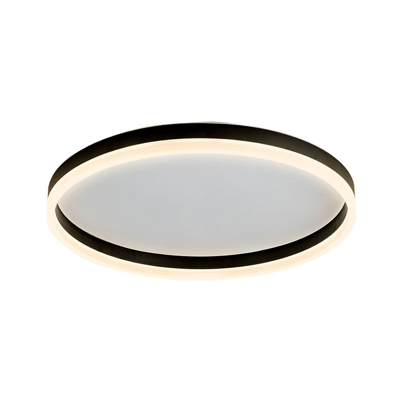 Minimalist Led Circular Flush Mount For Bedrooms With Acrylic Cover Black / Warm Small
