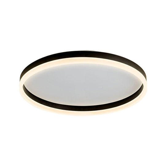 Minimalist Led Circular Flush Mount For Bedrooms With Acrylic Cover Black / Warm Small
