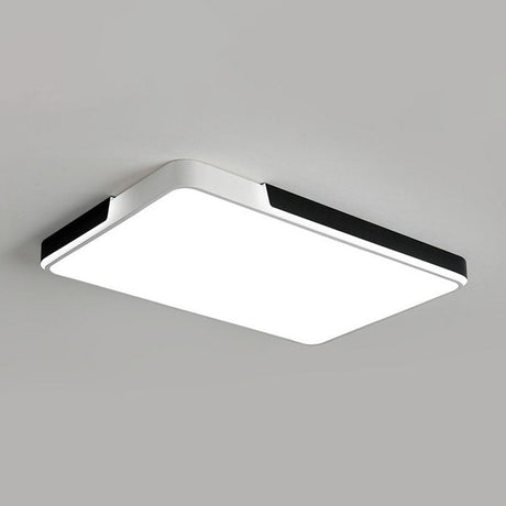 Geometric Black And White Led Flush Ceiling Light For Living Room