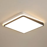 Minimalist Black & White Led Metal Flush Mount Light Fixture Black-White / Warm Square