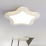 Sleek Star Led Flush Mount Ceiling Light For Bedroom - Simplicity Acrylic Design In White