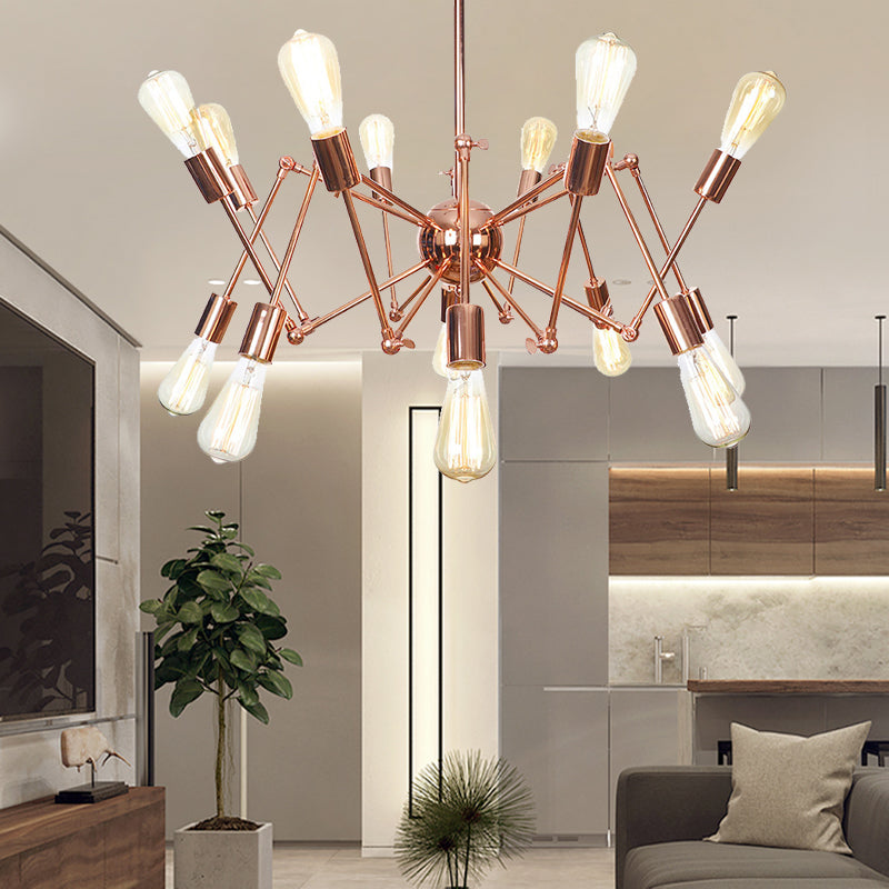 Sputnik Pendant Chandelier - Copper & Rustic Metal 6/8/10 Lights Indoor Lighting Fixture