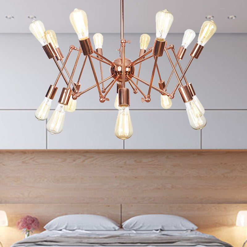 Rustic Copper Sputnik Pendant Chandelier - Indoor Light Fixture with 6/8/10 Lights