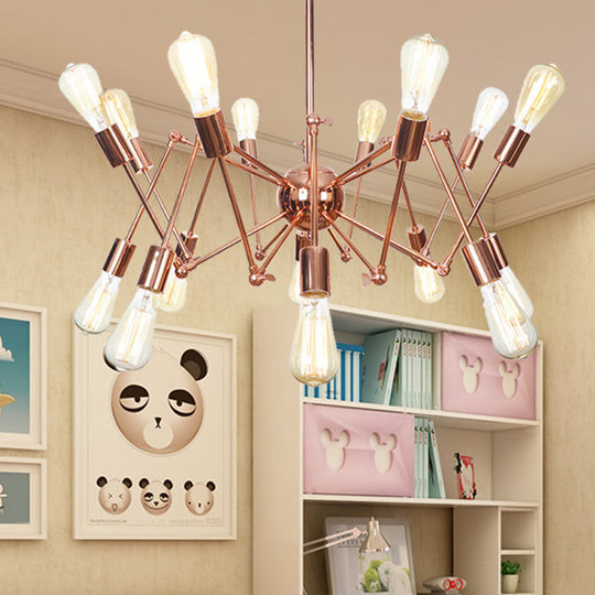 Rustic Copper Sputnik Pendant Chandelier - Indoor Light Fixture with 6/8/10 Lights