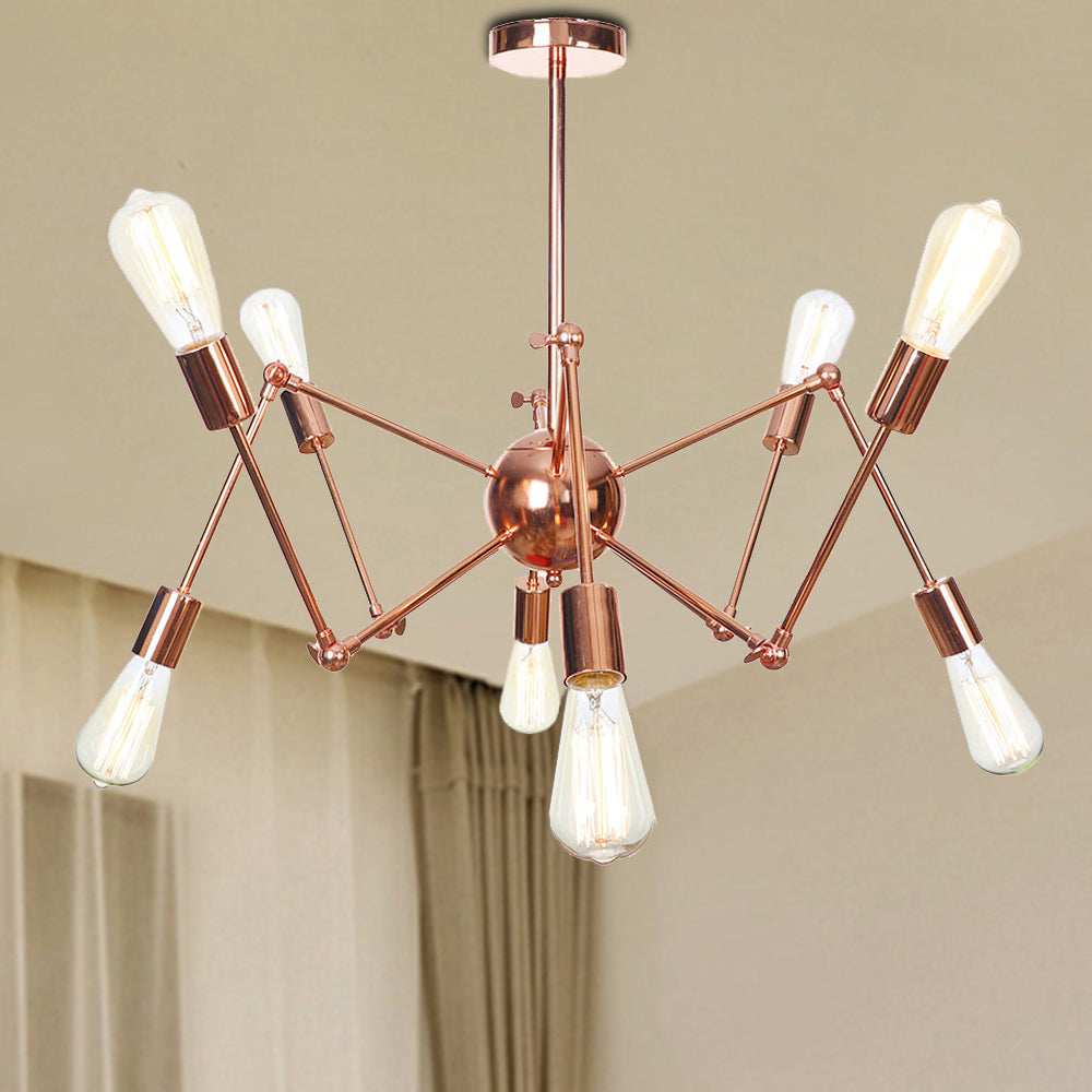 Sputnik Pendant Chandelier - Copper & Rustic Metal 6/8/10 Lights Indoor Lighting Fixture 8 /