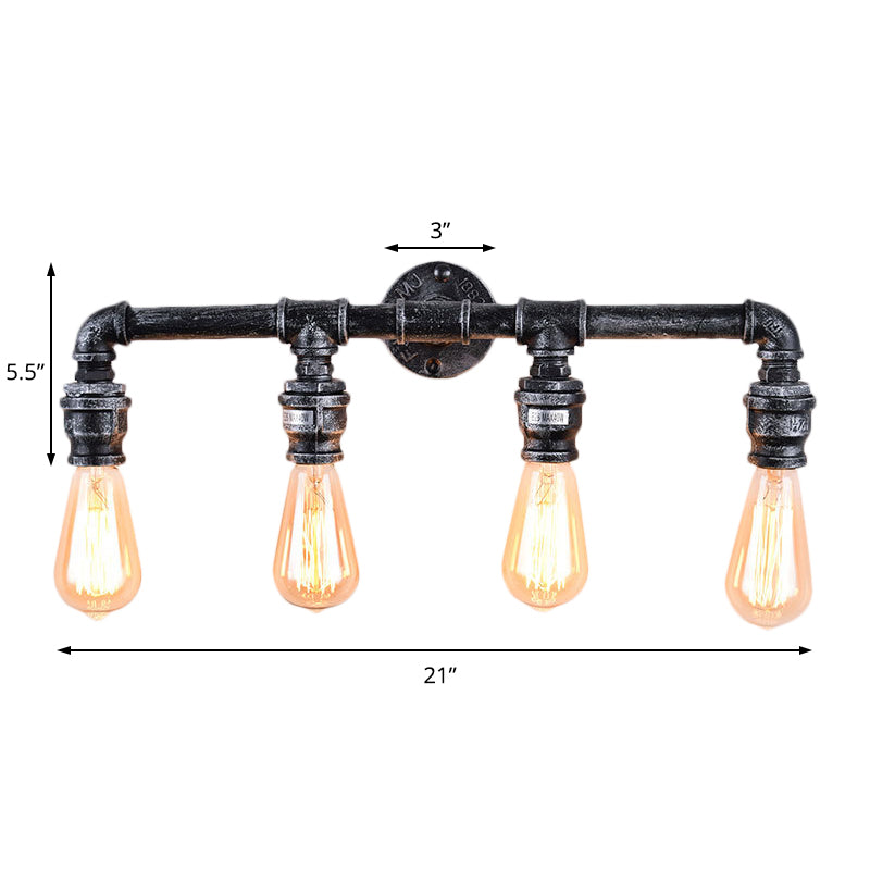 Industrial Antique Silver Wall Sconce With 4 Bulbs - Perfect For Living Room Lighting