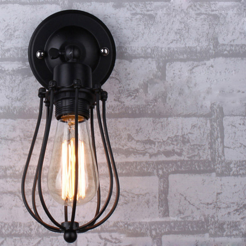 Minimalist Grapefruit Iron Wall Lamp In Black For Corridor Lighting 1 /